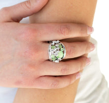 Load image into Gallery viewer, FLUTTER Me Up - Green Moonstone Butterfly Ring - Paparazzi Accessories - All That Sparkles XOXO