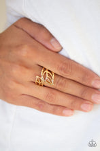 Load image into Gallery viewer, LEAF It All Behind - Gold Leaf Ring - Paparazzi Accessories - All That Sparkles XOXO