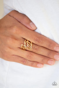 LEAF It All Behind - Gold Leaf Ring - Paparazzi Accessories - All That Sparkles XOXO