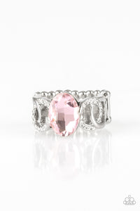 Supreme Bling - Pink Rhinestone Ring - Paparazzi Accessories