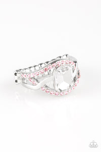 BLING It On! - Pink and White Rhinestone Ring - Paparazzi Accessories