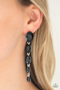 Red Carpet Radiance - Black Gem Drop Earrings - Paparazzi Accessories