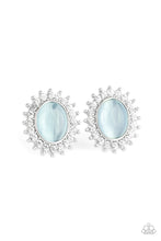 Load image into Gallery viewer, Hey There, Gorgeous - Blue Moonstone and White Rhinestone Stud Earrings - Paparazzi Accessories - All That Sparkles XOXO
