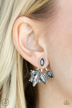 Load image into Gallery viewer, Deco Dynamite - Silver Rhinestone Jacket Earrings - Paparazzi Accessories