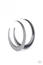 Load image into Gallery viewer, Moon Beam - Black Crescent Shape Hoop Earrings - Paparazzi Accessories