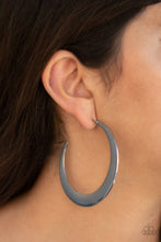 Load image into Gallery viewer, Moon Beam - Black Crescent Shape Hoop Earrings - Paparazzi Accessories
