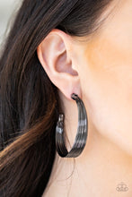 Load image into Gallery viewer, Live Wire - Black, Gunmetal Wire Hoop Earrings - Paparazzi Accessories - All That Sparkles Xoxo 