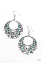 Load image into Gallery viewer, Fancy That - Blue Rhinestone Filigree Circle Earrings - Paparazzi Accessories - All That Sparkles XOXO