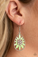 Load image into Gallery viewer, Floral Morals - Green Petal Teardrop Earrings - Paparazzi Accessories