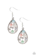 Load image into Gallery viewer, Fabulously Wealthy - Multi Color (Green, Blue, Silver, and White) Pearl and Rhinestone Earrings - Paparazzi Accessories - All That Sparkles XOXO