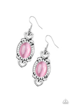 Load image into Gallery viewer, Port Royal Princess - Pink Moonstone and Heart Earrings - Paparazzi Accessories - All That Sparkles XOXO
