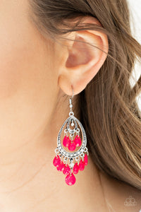 Gorgeously Genie - Pink Earrings - Paparazzi Accessories - All That Sparkles XOXO