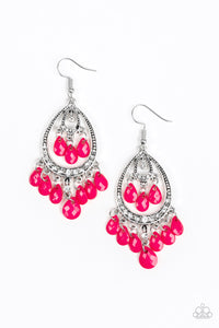 Gorgeously Genie - Pink Earrings - Paparazzi Accessories - All That Sparkles XOXO