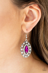 Long May She Reign - Pink Rhinestone Earrings - Paparazzi Accessories - All That Sparkles XOXO