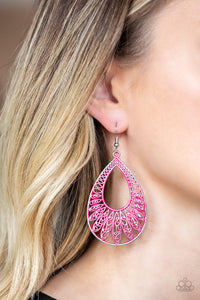 Flamingo Flamenco - Pink Teardrop Filigree Earrings - Paparazzi Accessories - All That Sparkles Xoxo 