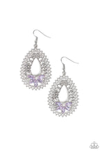 Load image into Gallery viewer, Instant REFLECT - Purple and White Rhinestone Teardrop Earrings - Paparazzi Accessories - All That Sparkles Xoxo 