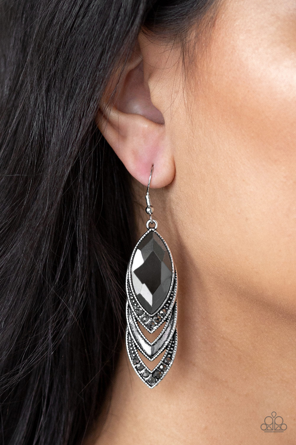 High-End Highness - Silver Earrings - Paparazzi Accessories - All That Sparkles XOXO