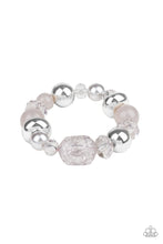 Load image into Gallery viewer, Ice Ice-Breaker - Silver, Gray, and Crystal Beaded Stretchy Bracelet - Paparazzi Accessories - All That Sparkles XOXO