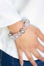 Load image into Gallery viewer, Ice Ice-Breaker - Silver, Gray, and Crystal Beaded Stretchy Bracelet - Paparazzi Accessories - All That Sparkles XOXO