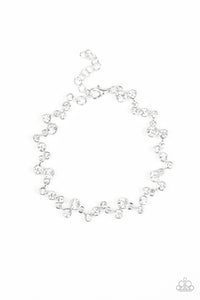 Starlit Stunner - White Rhinestone Clasp Bracelet - Paparazzi Accessories - All That Sparkles XOXO