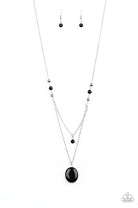 Time To Hit The ROAM - Black Bead Tiered Necklace - Paparazzi Accessories