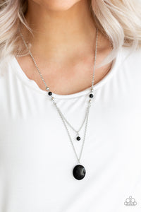 Time To Hit The ROAM - Black Bead Tiered Necklace - Paparazzi Accessories
