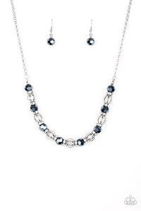 Metro Majestic - Blue Necklace - Paparazzi Accessories - All That Sparkles XOXO