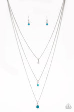 Load image into Gallery viewer, Crystal Chic - Blue and White Rhinestone Tiered Necklace - Paparazzi Accessories