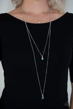 Load image into Gallery viewer, Crystal Chic - Blue and White Rhinestone Tiered Necklace - Paparazzi Accessories