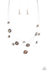 SHEER Thing! - Brown Rhinestone and Silver Wire Necklace - Paparazzi Accessories - All That Sparkles Xoxo 