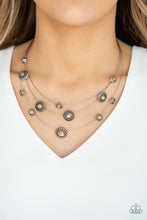 Load image into Gallery viewer, SHEER Thing! - Brown Rhinestone and Silver Wire Necklace - Paparazzi Accessories - All That Sparkles Xoxo 