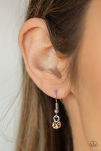 SHEER Thing! - Brown Rhinestone and Silver Wire Necklace - Paparazzi Accessories - All That Sparkles Xoxo 
