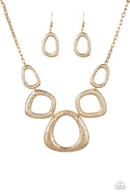 Load image into Gallery viewer, Backstreet Bandit - Gold Hammered Asymmetrical Shape Necklace - Paparazzi Accessories - All That Sparkles Xoxo 