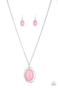 Harbor Harmony - Pink Bead Long Necklace - Paparazzi Accessories - All That Sparkles XOXO