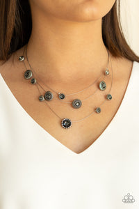 SHEER Thing! - Silver Rhinestones and Silver Wire Necklace - Paparazzi Accessories - All That Sparkles XOXO