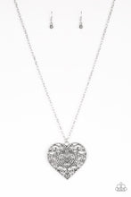 Load image into Gallery viewer, Classic Casanova - Silver Filigree Large Heart Necklace - Paparazzi Accessories