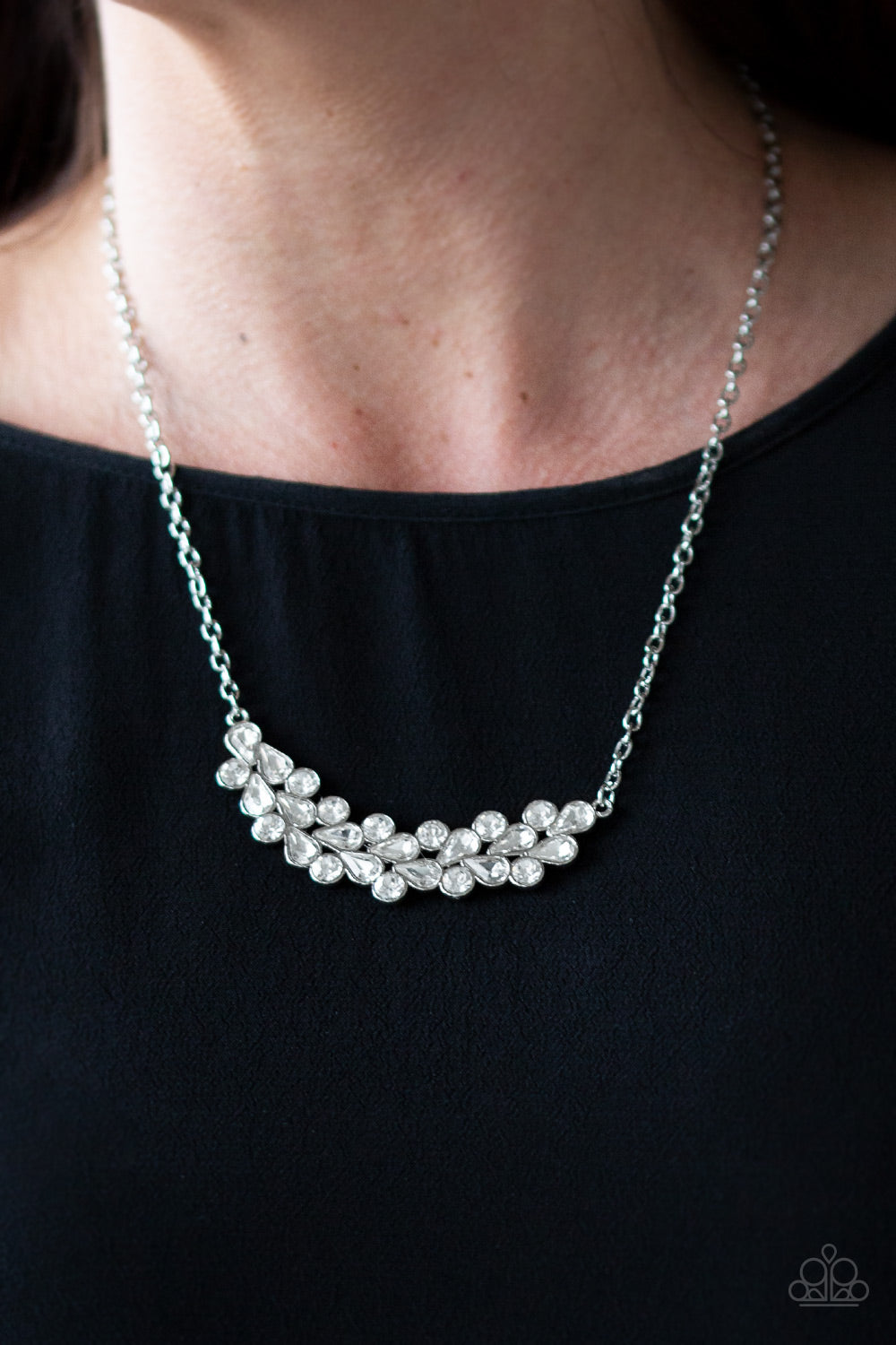 Special Treatment - White Rhinestone Necklace - Paparazzi Accessories - All That Sparkles Xoxo 