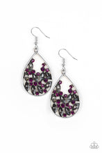 Load image into Gallery viewer, Cash or Crystal? - Purple and Silver Rhinestone Earrings - Paparazzi Accessories - All That Sparkles XOXO