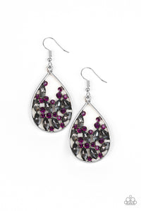 Cash or Crystal? - Purple and Silver Rhinestone Earrings - Paparazzi Accessories - All That Sparkles XOXO
