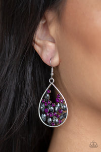 Cash or Crystal? - Purple and Silver Rhinestone Earrings - Paparazzi Accessories - All That Sparkles XOXO