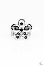 Load image into Gallery viewer, Gardens Of Grandeur - Black Rhinestone Flower Ring - Paparazzi Accessories - All That Sparkles XOXO