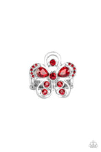 Load image into Gallery viewer, Gardens Of Grandeur - Red Rhinestone Flower Ring - Paparazzi Accessories - All That Sparkles XOXO