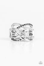 Load image into Gallery viewer, High Rollin&#39; - Black and White Rhinestone Ring - Paparazzi Accessories - All That Sparkles XOXO