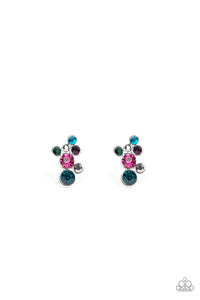 Treasure Treat - Multi Color Rhinestone Post Earrings - Paparazzi Accessories