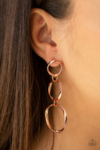 Load image into Gallery viewer, Three Ring Radiance - Copper Rings Earrings - Paparazzi Accessories