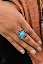 Load image into Gallery viewer, Rare Minerals - Turquoise Crackle Stone Silver Ring - Paparazzi Accessories - All That Sparkles XOXO