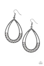 Load image into Gallery viewer, Glitz Fit - Black Earrings with White Rhinestones - Paparazzi Accessories - All That Sparkles XOXO