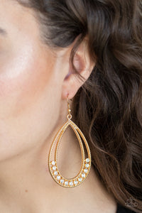 Glitz Fit - Gold Earrings - Paparazzi Accessories - All That Sparkles XOXO