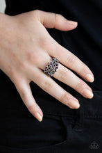 Load image into Gallery viewer, Bling Swing - Purple Rhinestone Filigree Floral Ring - Paparazzi Accessories