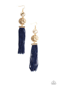 Lotus Gardens - Blue Tassel Earrings - Paparazzi Accessories - All That Sparkles XOXO